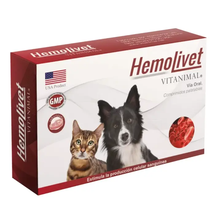 Hemolivet 30 comprimidos - Suplemento Estimulacion Sanguinea para Perros y Gatos